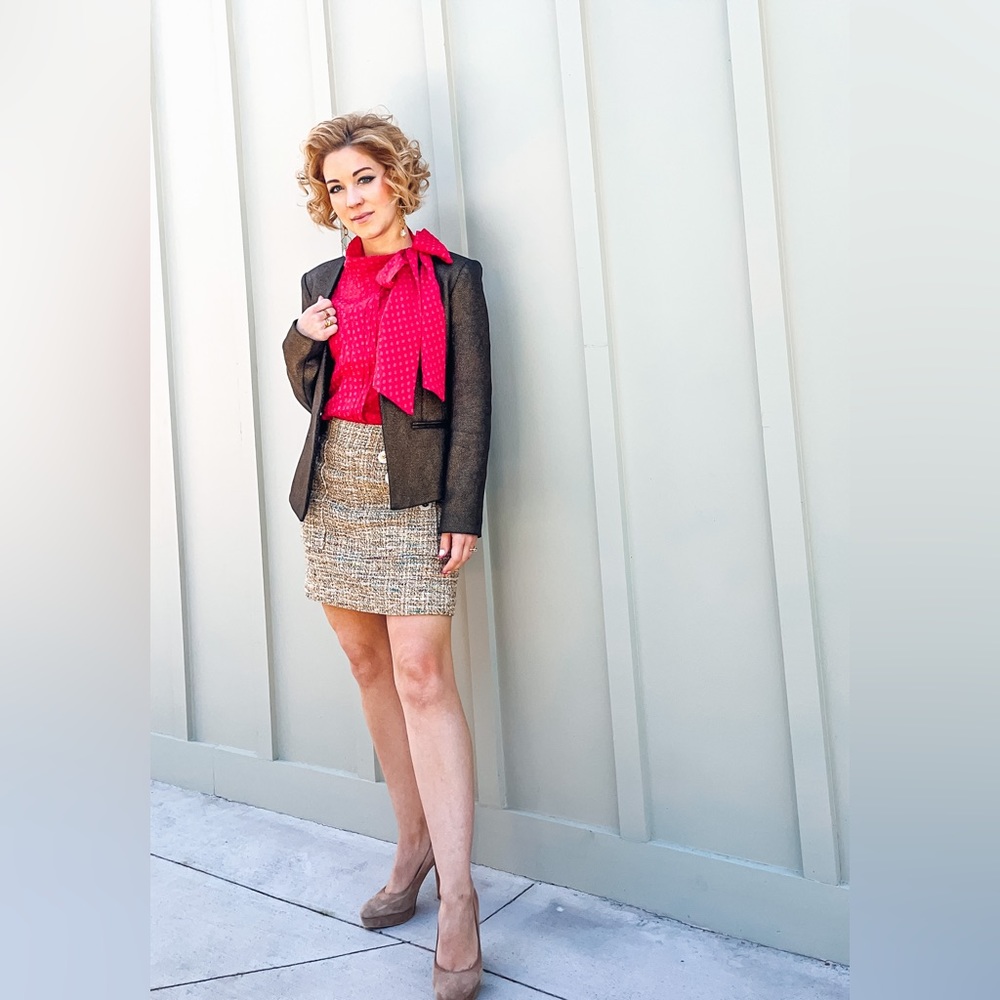 Cache Gold Metallic Blazer - image 2